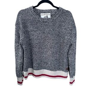 ROOTS Canada Cabin Sweater Crew Neck Long Sleeves Salt & Pepper M